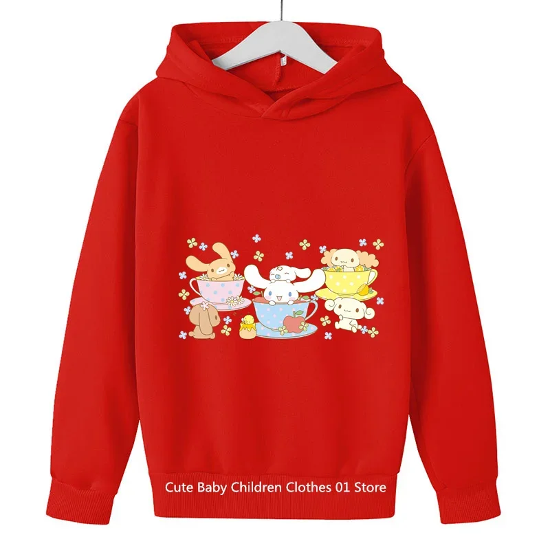 2024 Nový roztomilý chlapec Anime Cinnamon Roll Hoodie Spring a jesenné detské oblečenie Karikatúra Študent Junior kapucňa vek 1-14