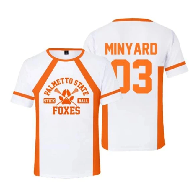 2024 NOVÝ THE FOXHOLE COURT PALMETTO ŠTÁTNE FOXES LACROSSE JERSE COSPLAY MINYARD MINYARD 3D TSHIN MEN/ŽENY KRÁTKY KAŽDÉ KAŽDÉ DEES