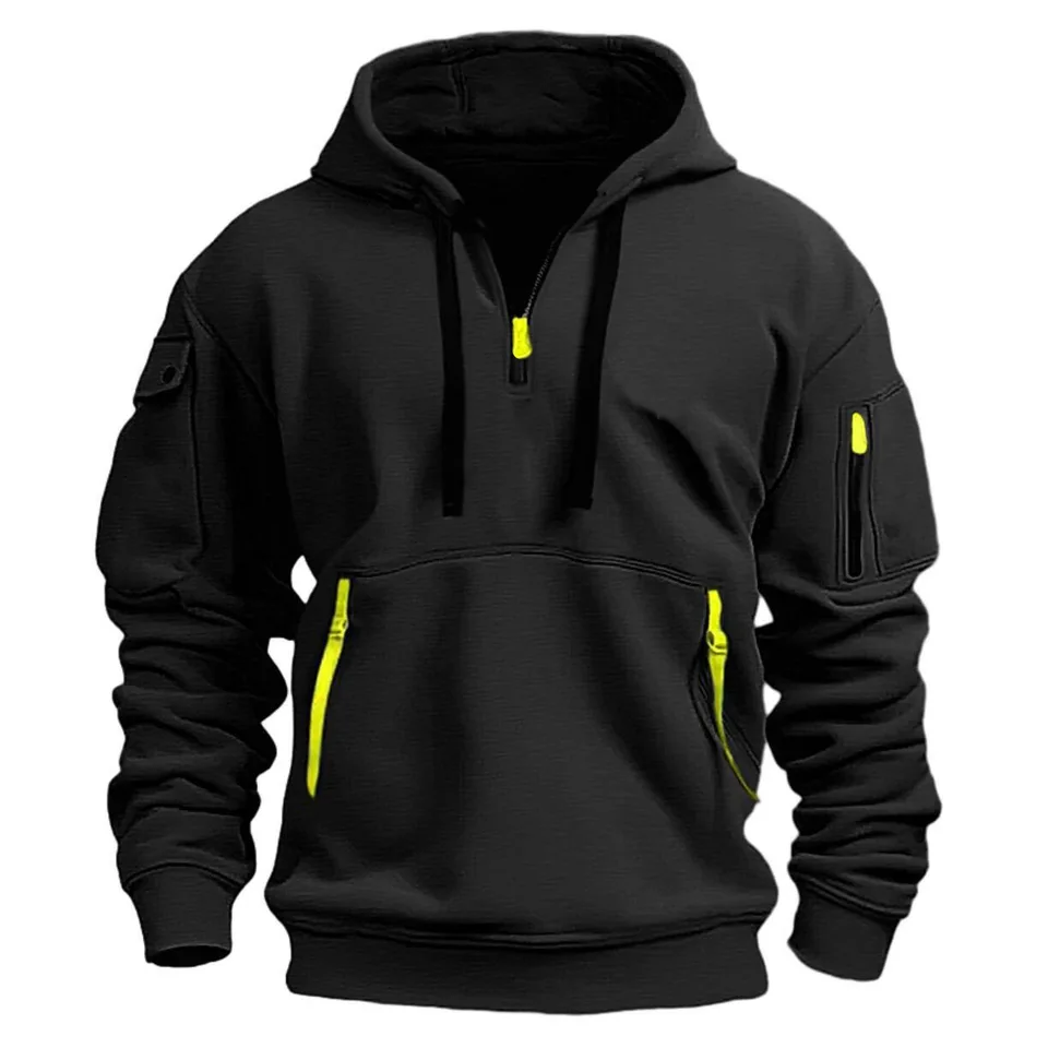 2024 Nový vreckový zips zips fleece s kapucňou pre mužov a ženy plus veľkosť voľnej pullover módne mikina top