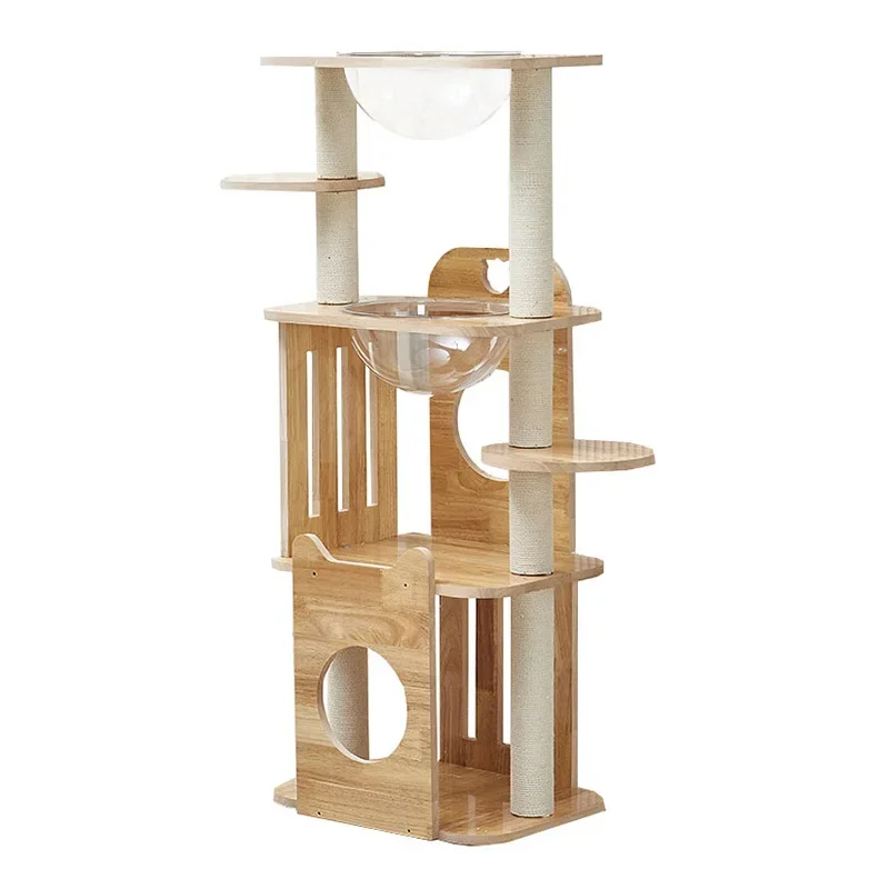 2024 Nový štýl Indoor Cat Tree Sustabilný drevený domáci nábytok bytov
