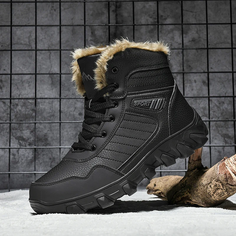 2024 nových zimných mužov topánky Plippers Warm Men Shoes Topánky nepremokavé nekĺzavé plyšové tenisky mužské kožené topánky plus veľkosť 48