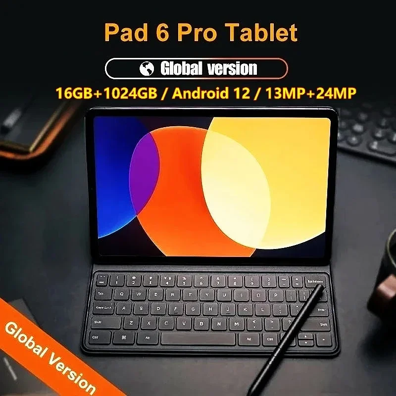 2024 Original Pad 6 Pro Tablet PC Android 12 11 palcov 10000 mAh 16 GB 1T 5G Dual SIM GPS