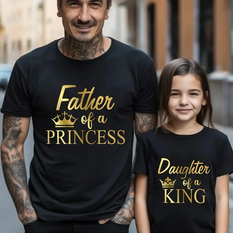 2024 Otec princeznej dcéry kráľa Print T košeľa krásne otec a ja
