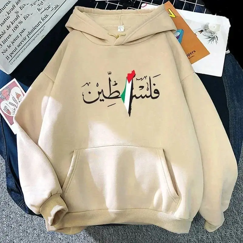 2024 Palestína Pattern Harajuku Retro Street Strieška teplá muži Jeseň/zimná mikina Streetwear JoJo Bizarre Adventure