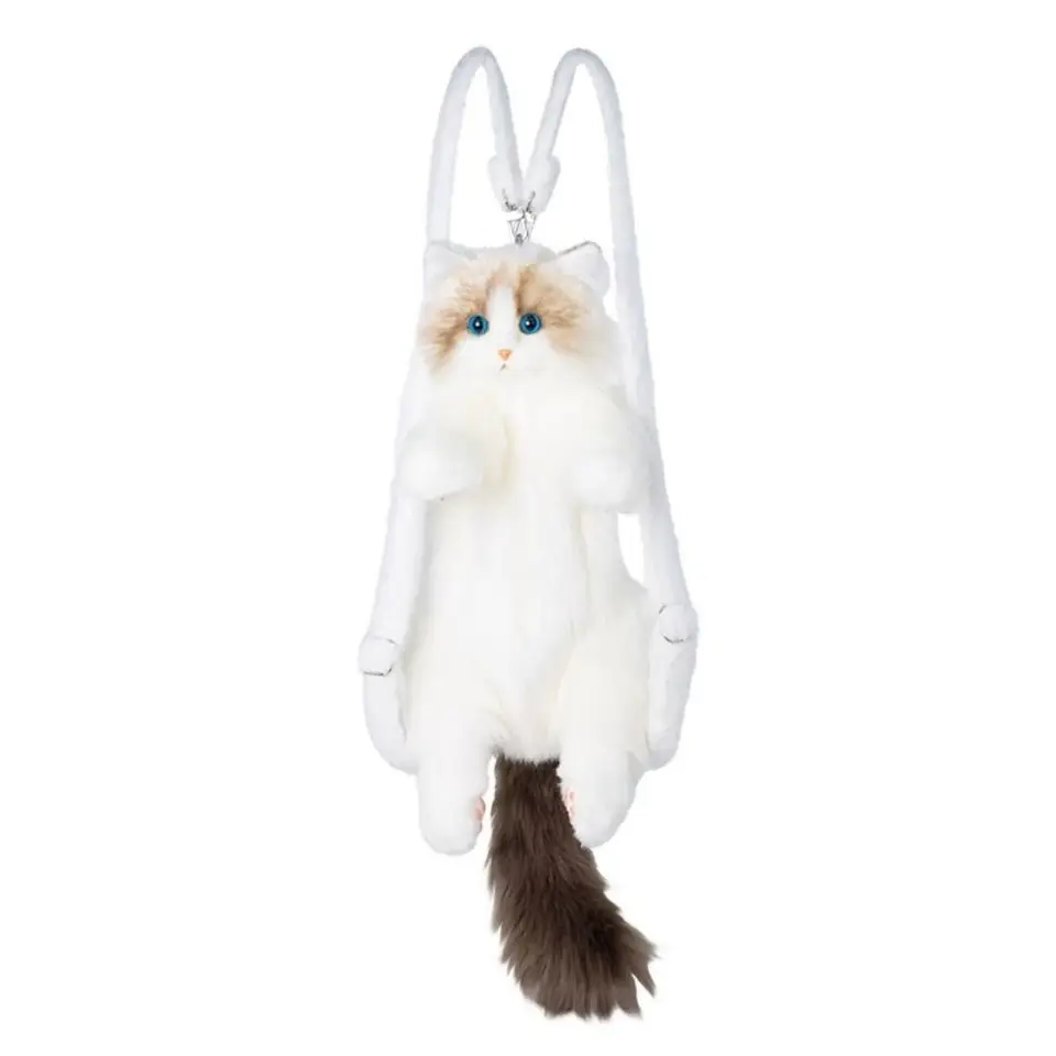 2024 Plush Ragdoll Bag Cartoon Cutoon Batoh s veľkou kapacitou kozmetickej tašky