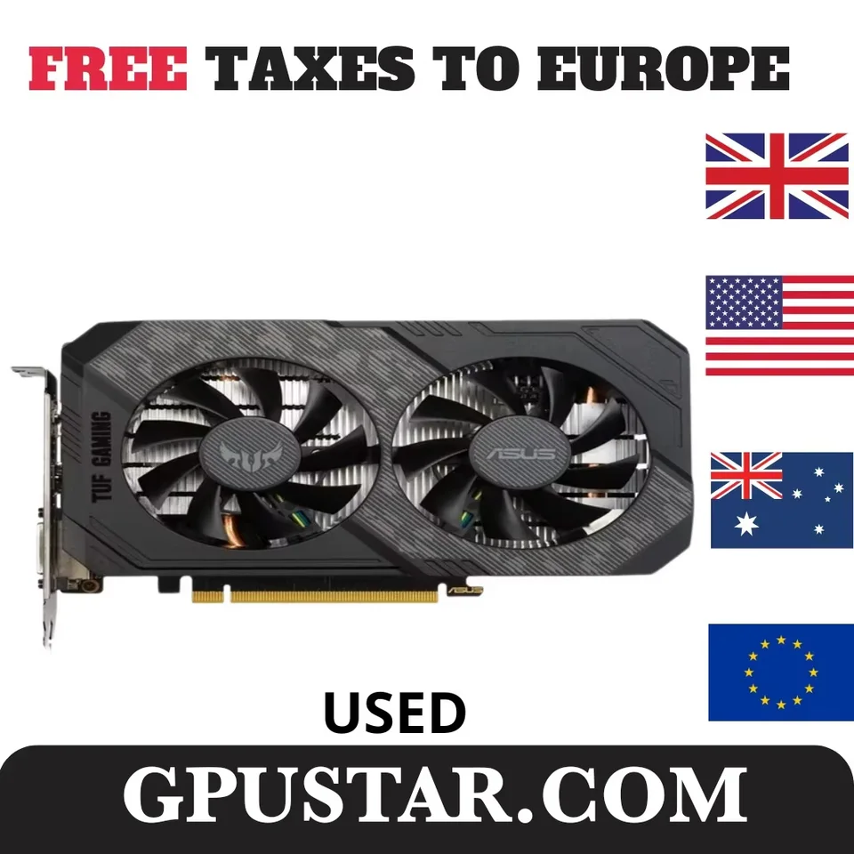 2024 Použitý ASUS TUF GTX 1660 TI 6GB GRACING GRAFICKÁ KARTA GEFORCE GTX 1660TI 6G KABLITA 192BIT DUAL FANT FANS