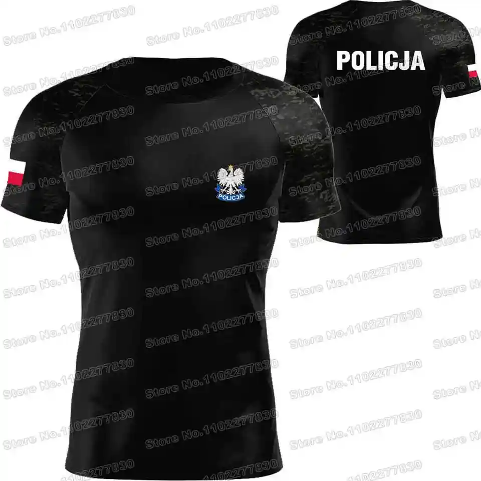 2024 Poľská policajná polícia Poľsko Poľsko Outdoor Running Tech košele MTB Cycling Jersey Training Tops Fitness oblečenie turistické rybárstvo