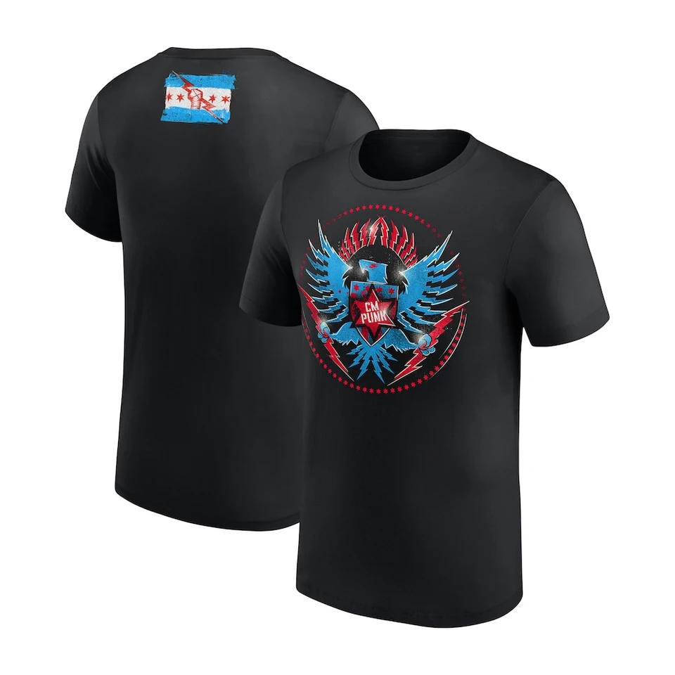 2024 Pánske oblečenie WWE T košeľa CM Punk Youth Seal Tričko Čierne chlapci Wrestling Fanúšikovia musia mať unisexové TEE Tops