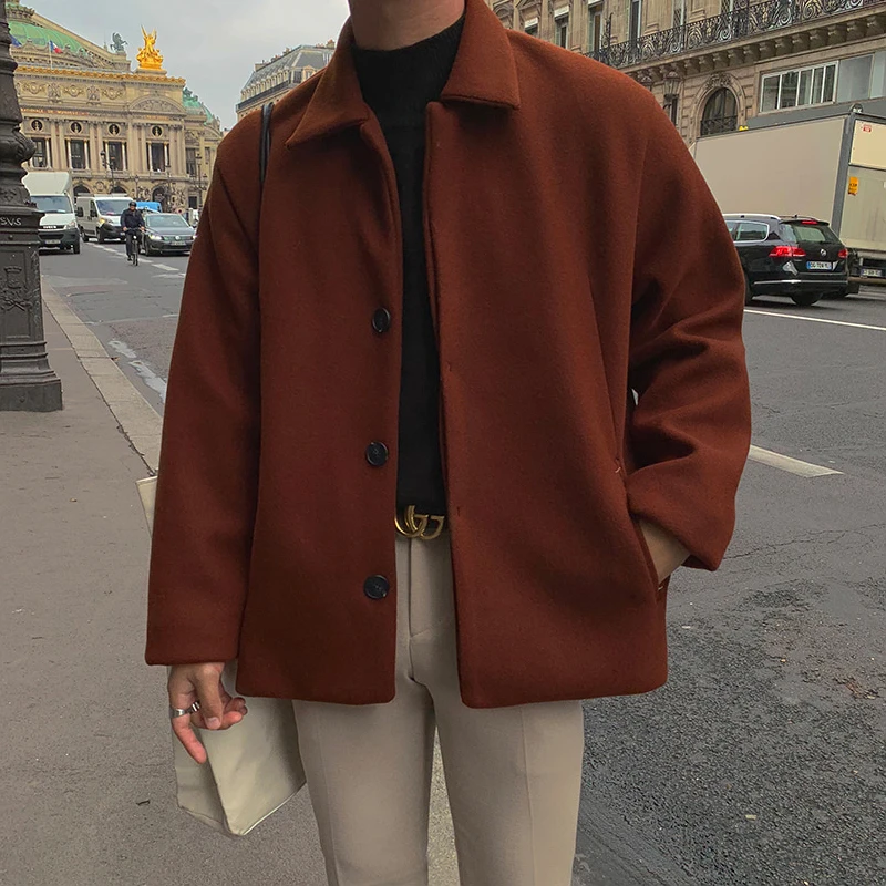 2024 Pánske vlnené bundy Príležitostné obchodné ochranné bundy Sociálne odevy Coats Korean Fashion Fall Winter Clothing Z182