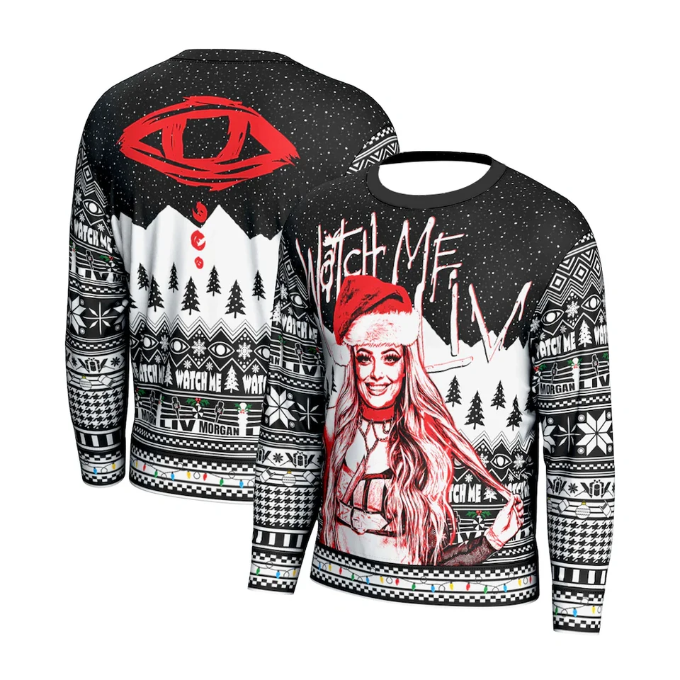 2024 Pánsky Liv Morgan Prosphere Holiday Vianoce 3D kapucňa WWE Hoodie Youth Wrestling Fanúšikovia musia mať unisex mikinu