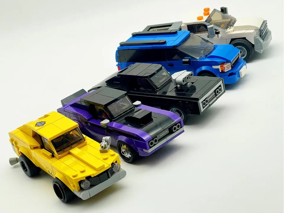 2024 Päť áut mestských automobilov Majster Classic Classic Auta Building Blocks Blocks Brick Racing Model Detský darček