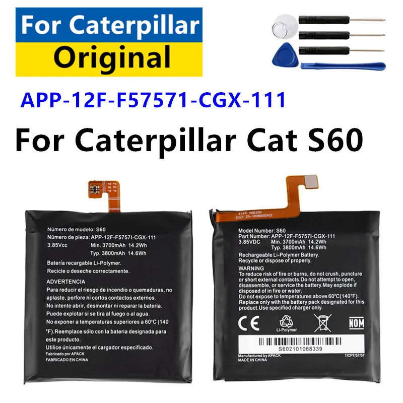2024 rokov nová originálna batéria 3800 mAh pre Caterpillar Cat S60 APP-12F-F57571-CGX-111. batérie batérie bateria + nástroje