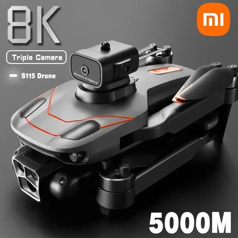2024 S115 DRON 8K Professinal s tromi širokouhlým uhlom optického toku Lokalizácia štvorcestná prekážka QuadCopter 5000M