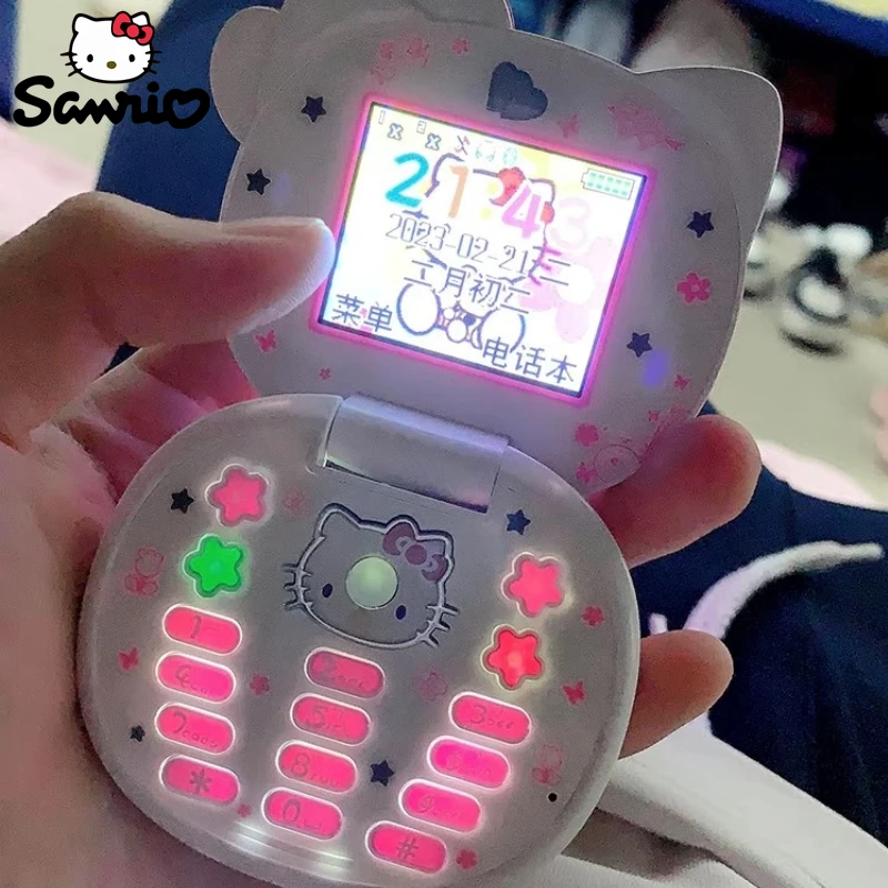 2024 Sanrio Hello Kitty Flip Phone Kawaii K688 Cartoon Kids Taiml roztomilý mini telefón narodeniny módne dievčatá darčeky hračky pre deti