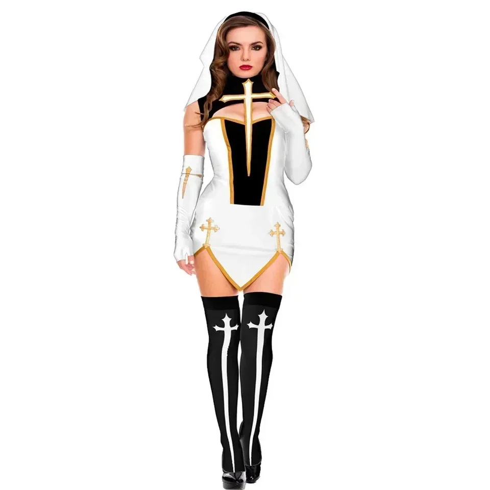 2024 Sexy staršia sestra, ktorá hrá roly, kostýmy Halloween Fantasy Song Halloween Fancy Performance Costy Krásne šaty