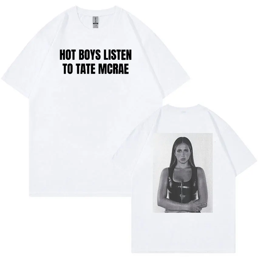 2024 Singer Tate McRae Print Graphic T Shirts Men Women Retro High Quality Fashion T-shirt Hip Hop Oversized Cotton Tshirt Stree