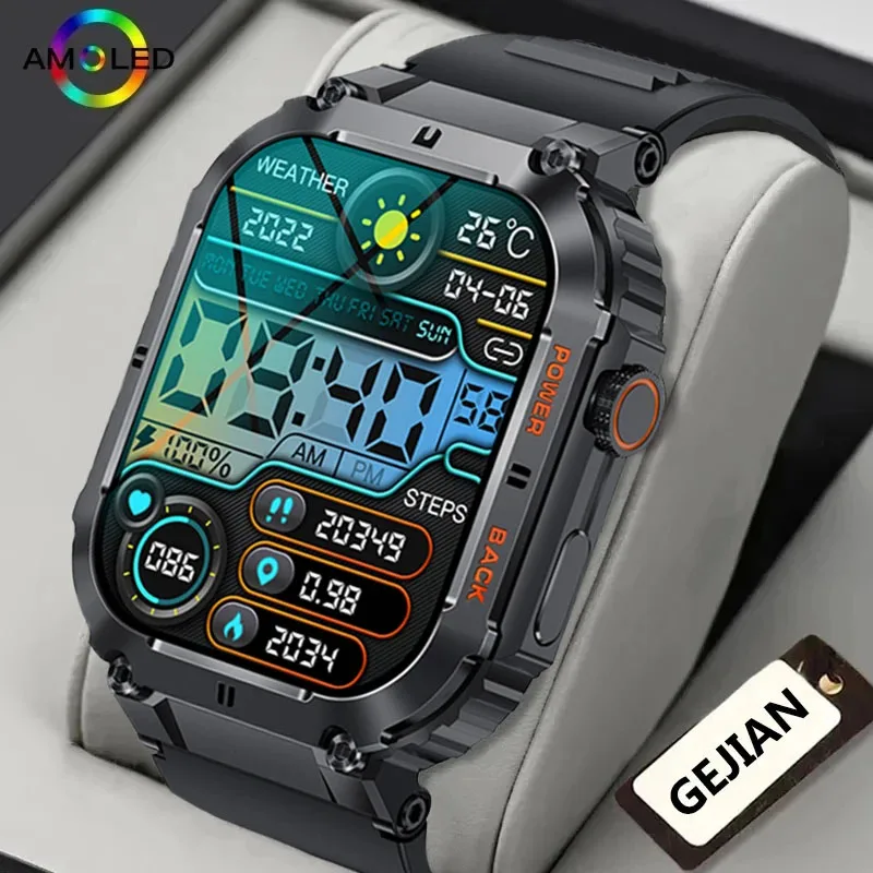 2024 Smart Watch Pánske nové Bluetooth Call 1,96-palcový štvorcový obrazovka IPS Celý výhľad Celý deň detekcia srdcovej frekvencie Sports Smart Watch