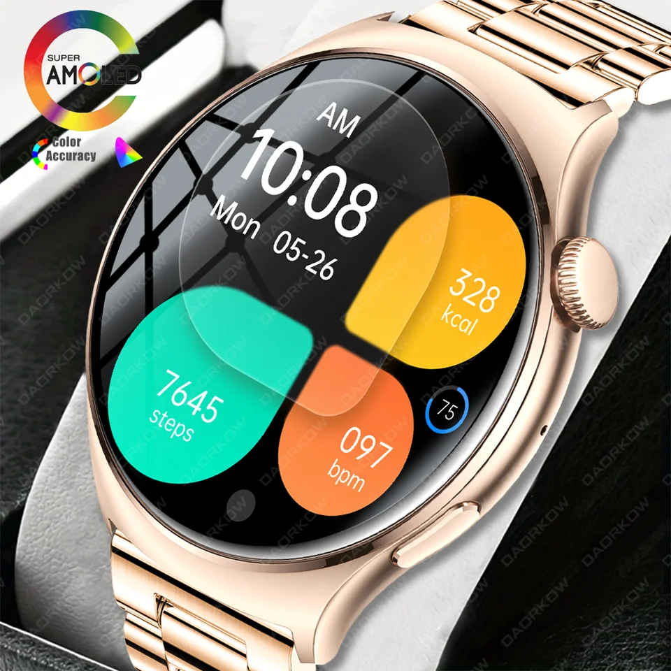 2024 Smart Watch Round Smartwatch Bluetooth Call Men Men Women Fitness Tracker Náramok Custom Watch Face hodinky pre Android iOS