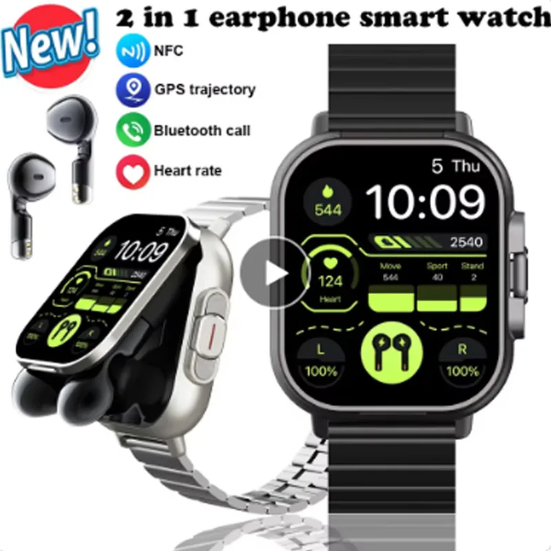 2024 Smart Watch Tws 2-v-1 náhlavná súprava Bluetooth pre OnePlus 11 LG Stylo 4 Vivo Y02A Huawei Pocket S Realme Q5 Vodafone Smart