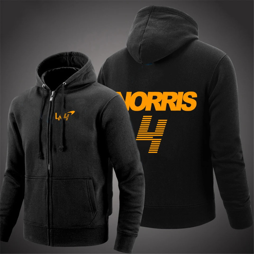 2024 Spring Autumn Pánska Lando Norris 4 Logo Tlačka Populárna farba Class Classic s kapucňou Pohodlné High Street Trendy mikiny