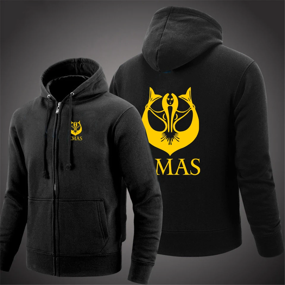 2024 Spring Autumn Pánske potápanie Logo CMAS Tlač pevnú farbu Klasické streetwear Casywear Loose Cardigan Zips s kapucňami