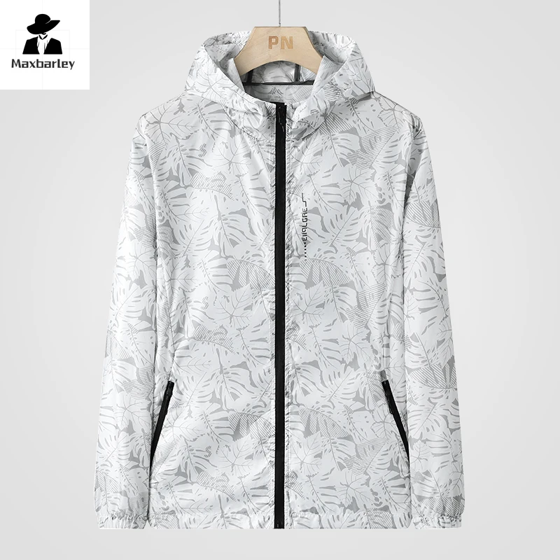 2024 Summer Camouflage Light Jacket Men s kapucňou Windbreaker Sun Ochrana Oblečenie mužský rybársky lovecký odev Veľkosť 5xl 6xl 7xl