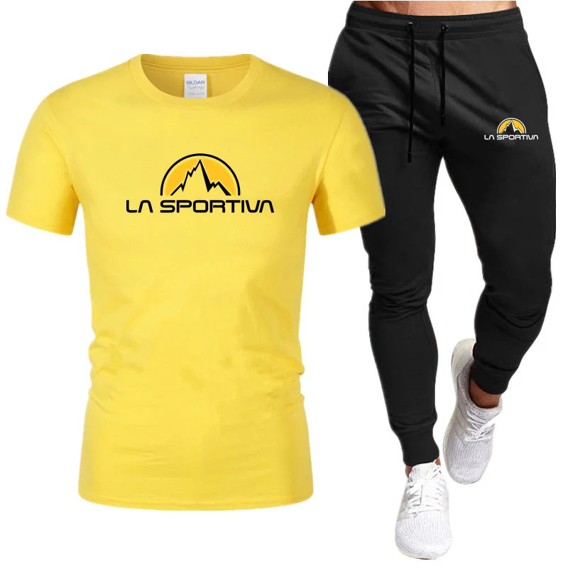 2024 Summer Fashion La Sportiva Tracksuit Sets Gast Tričko a šortky Sada Male Sports Suit Fitness Tracksuit Loose Suits Veľkosť