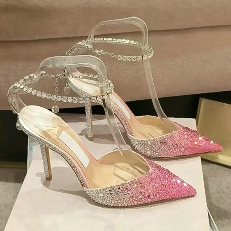 2024 Summer Gradient Pink Baottou Sandals Dámske dámske vŕtacie topánky Vysoké podpätky Dámske topánky