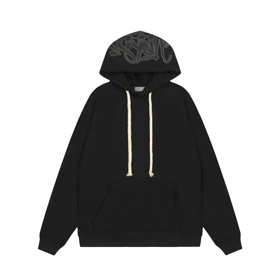 2024 Synaworld Hoodies Drill Style American Street Hip Hop Badge Tlač uvoľnených fleecových mikí