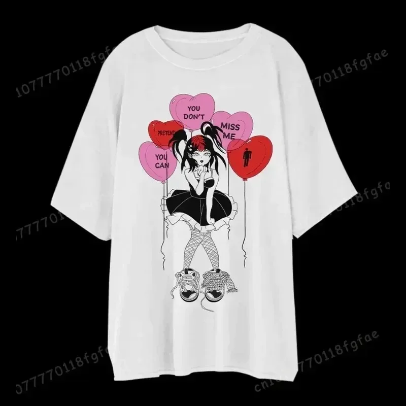 2024 Tour Concert B-Billie Eilish Tričko Hip Hip Hop Casual Trshirt O-Neck Krátke rukávy módne muži Ženy Luxusné vysokokvalitné odpaliská