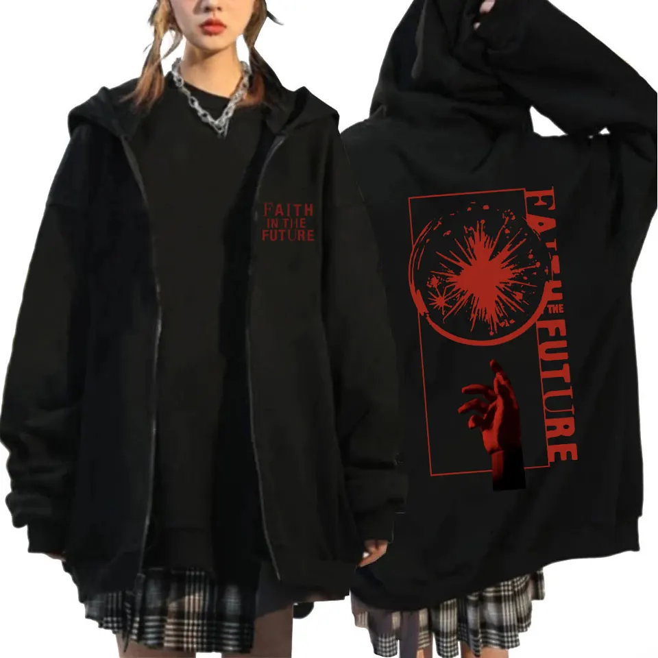 2024 Tour Concert Viera v budúcnosť v budúcnosti mikiny Zipper Men Fashion Hip Hop Zip Up Mikiny harajuku