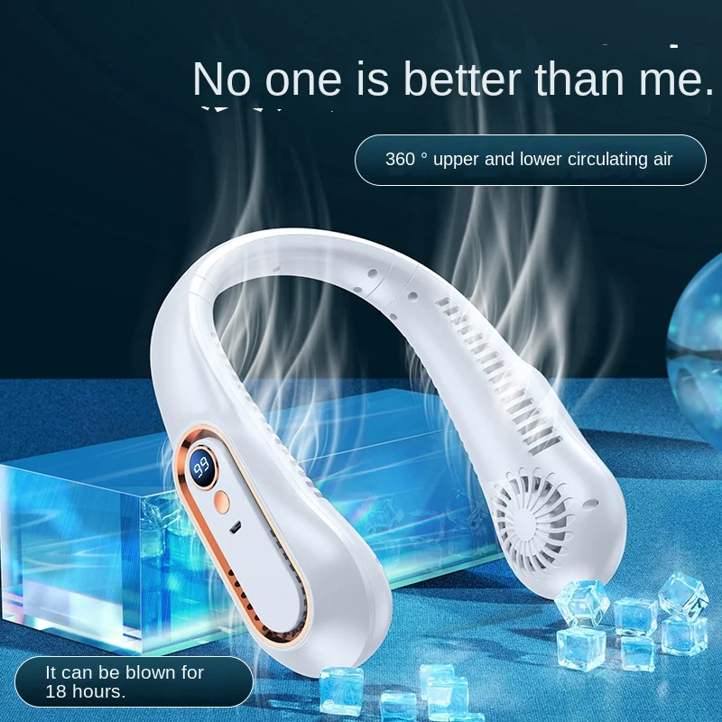 2024 VENTICKÝ VENTICKÝ VENTILÁR LAZY PREPRAVNÉ USB Nabíjanie vreckovej vreckovej kancelárii Malé fanúšikovstvo Sports Learless zavesenie krku fanúšikov