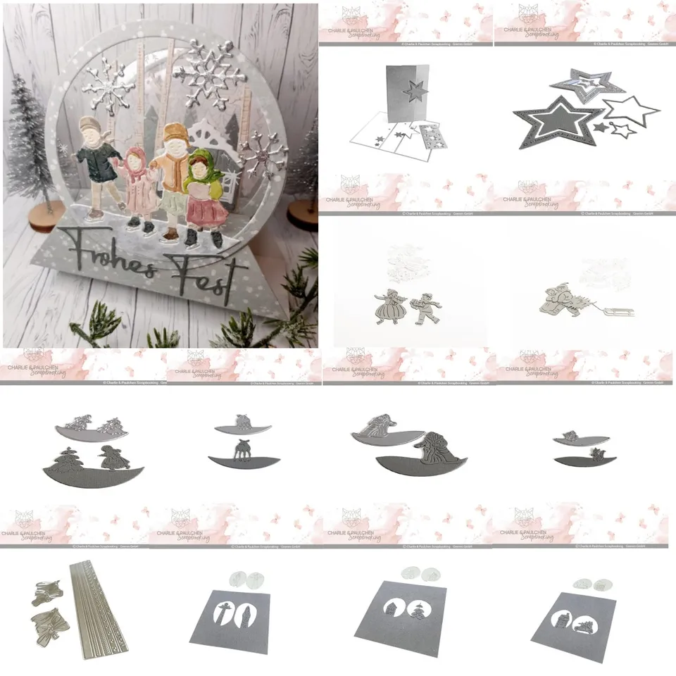 2024 Vianočné panoráma Santa Claus Fast Darček luky stuhy strom kovové rezanie zomiera pre DIY Scrapbook Craft Decortat Card Šablóna