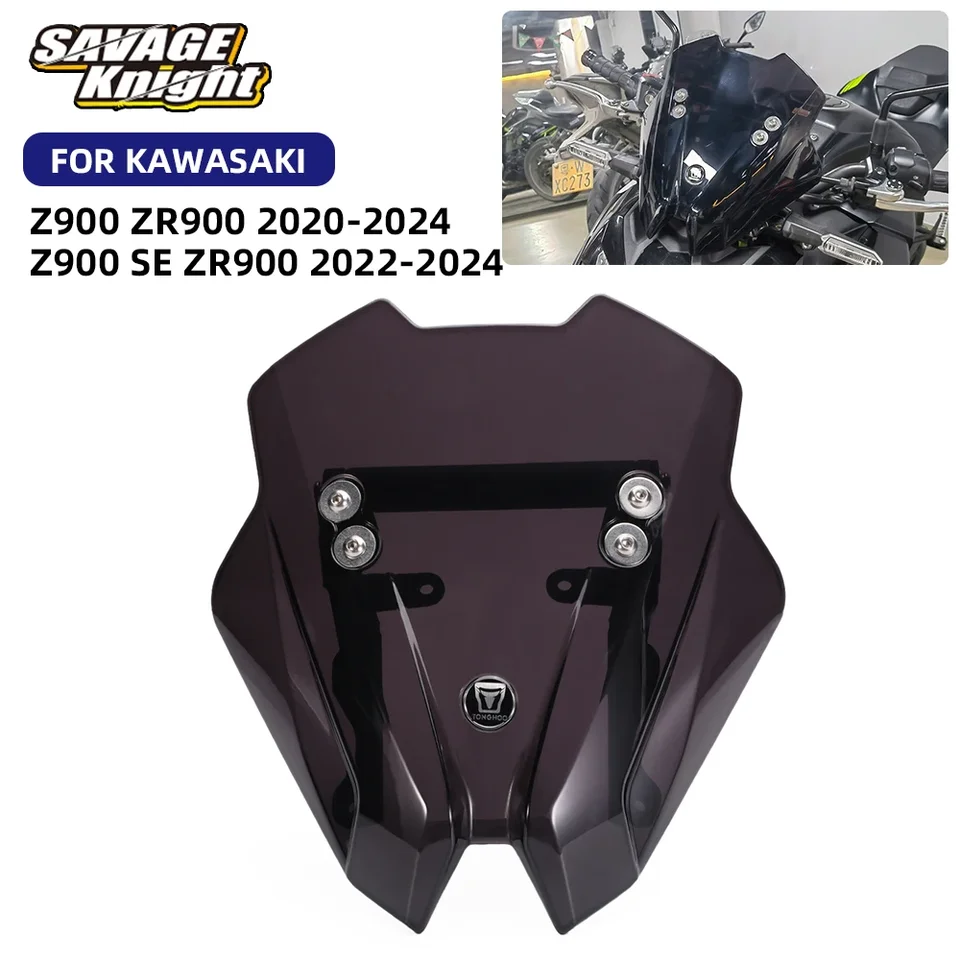 2024 Z900 Z 900 Černé sklo čelného skla pre Kawasaki Z900 ZR900 SE 2020-2023