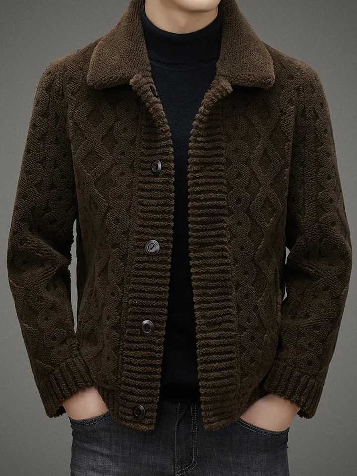 2024 Zimná pánska móda Módna farba teplé bundy Mužské klopne Originálne vlnené kožušinové kabáty Men Solid cashmere Cast Cashed Casear F444