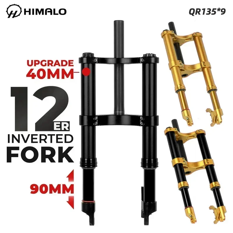 2024HIMALO Invertované tukové vidlice s 12 palcovými pružinovými olejovými vzduchovými vidlicami 135 mm* 9 mm rýchle uvoľnenie QR 12* 4,0 Pneumatika Fit for Fiido Q1 Q1S