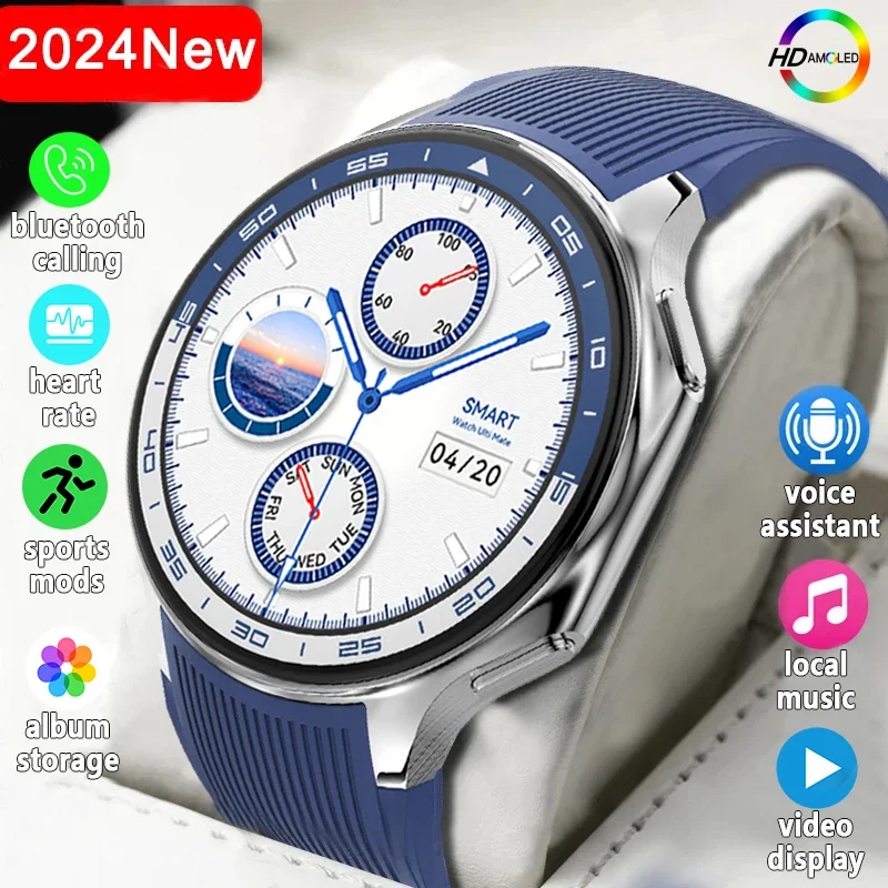 2024NEW DT Watch X Smart Watch Player Player 3D AOD Mode Waterproof Smartwatch Wristwatch 4 GB AMOLED Screen Video Hudba Wireless Nabíjanie