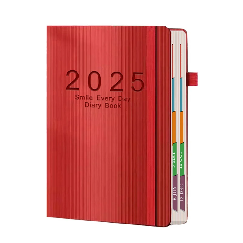 2025 A5 Texturovaná PU Prenosná agenda Book Business Management Plán notebook Prenosný kalendár Úradný dodávok Študenti Študenti Študenti