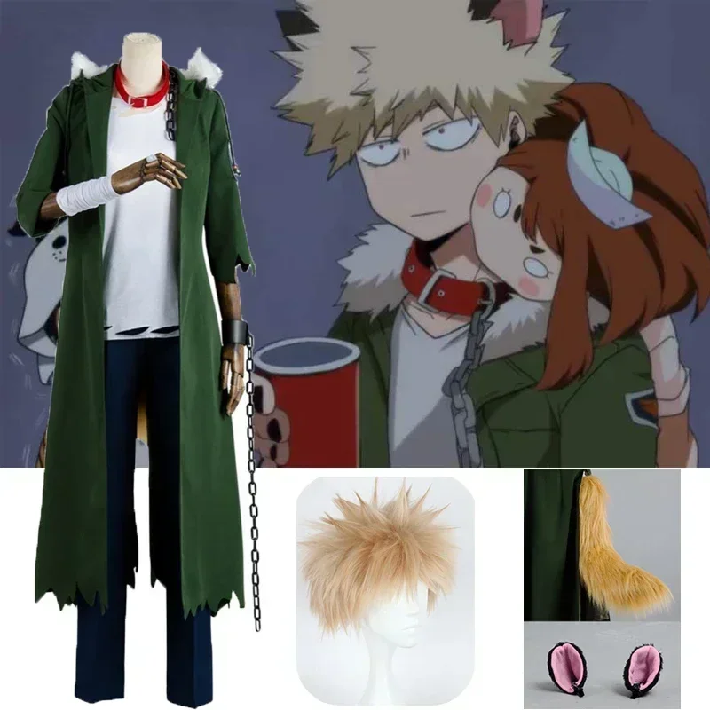 2025 Anime Boku No Hero Academic Akadia Katsuki Bakugou Cosplay kostým Halloween Plné súpravy s parochňou