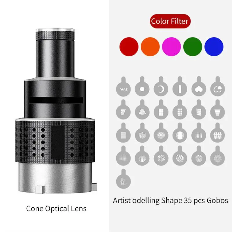 2025 Bowens Mount Flash Snoot Conical Lens Video Artist Modeling Tvare Foto Studio Light Kit s optickým objektívom Spotlight 35