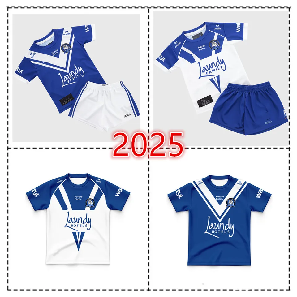 2025 Bulldogs Kids Home / Away Rugby Jersey Veľkosť: 16-26 （Názov tlače） najvyššia kvalita
