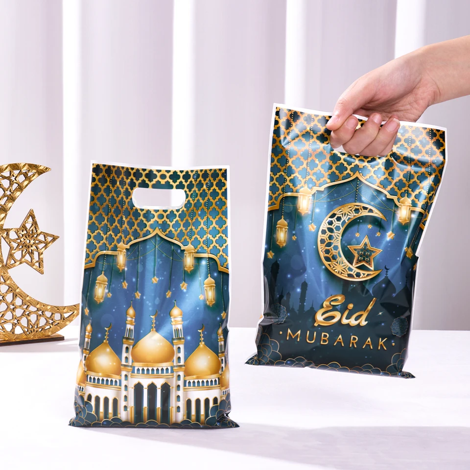 2025 Eid Mubarak Candy Tašky Ramadan Dekorácie Darčekové tašky Cookie Balenie Ramadan Kareem Islamský moslim Eid Al Fitr Party Bags