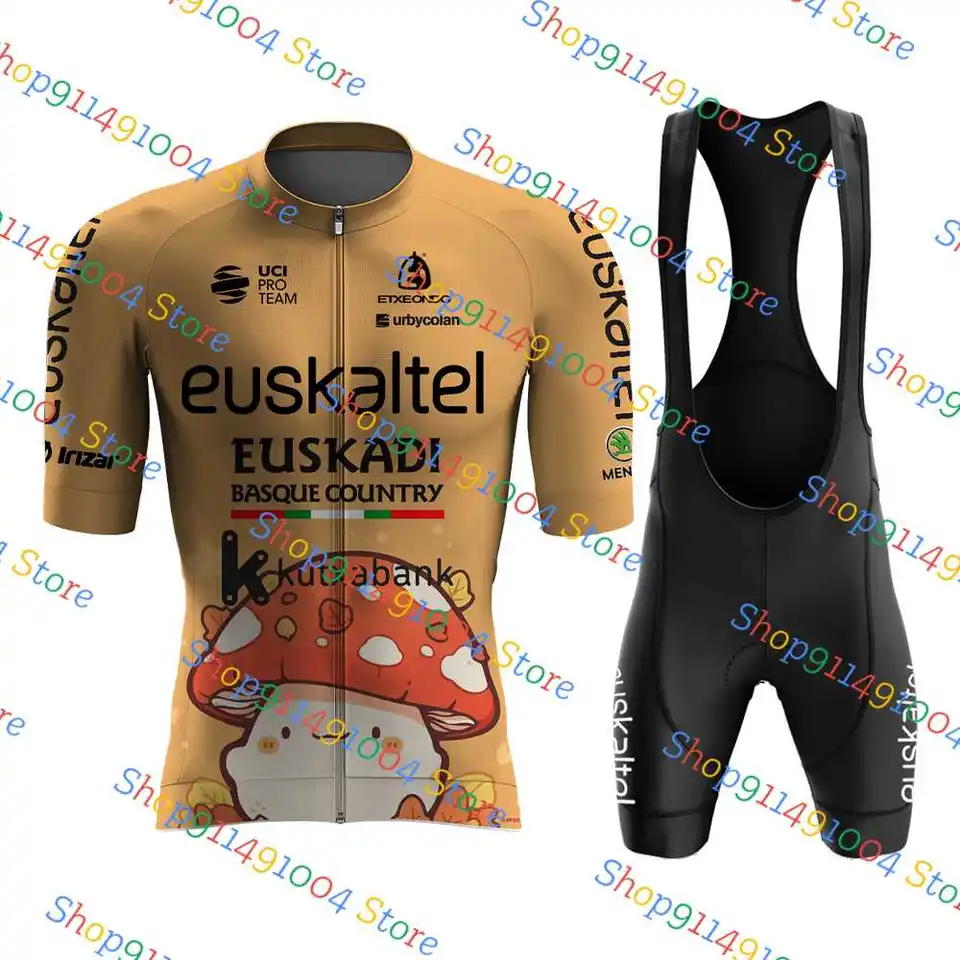 2025 Euskaltel Huub Cycling Jersey Set krátke rukávy Cycling Clothing Pánske košele na bicykli MTB Wear maillot