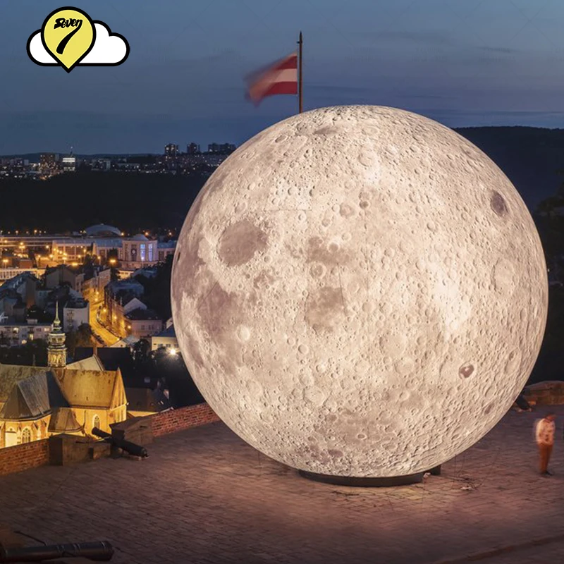 2025 Giant nafukovací mesiac Zem loptičky LED planéty Balóny 9 SOLASTE SLAMN SUN JUPITER SATURN MARS VENUS pre dekoráciu večierkov