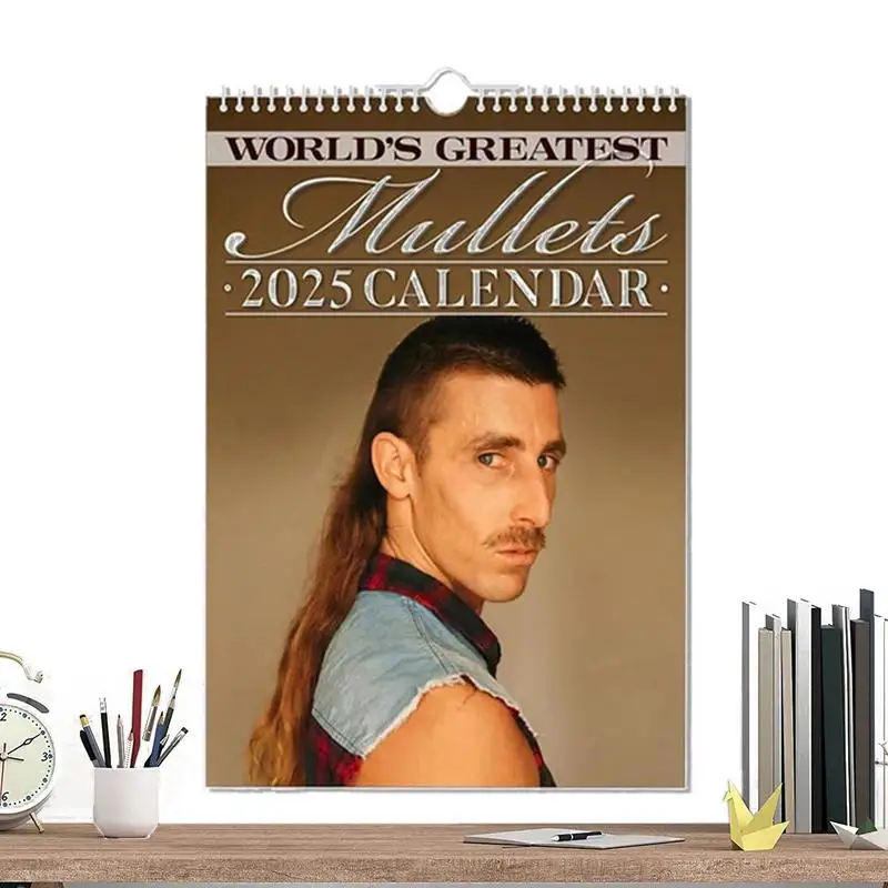 2025 Kalendár Mullet Calendar Hair Stylist Journal Mesačný plánovač Denný výhľad Organizátor organizátor Hair Stylist's Mullets Calendar