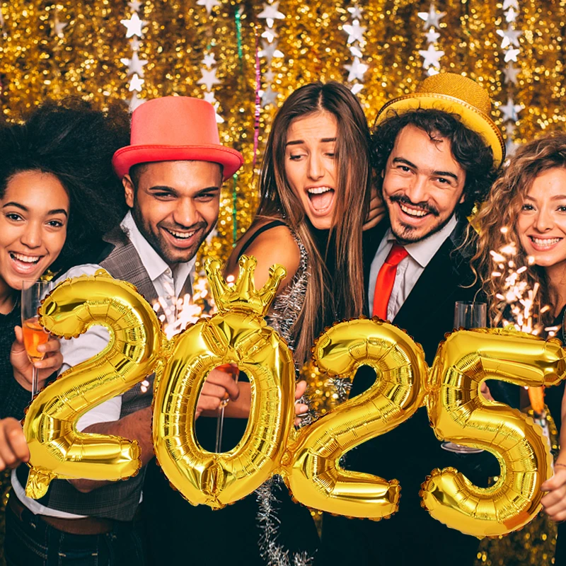 2025 Korunové číslo Fóliové balóny Šťastný nový rok predvečer dekorácie Photo stánok rekvizity Dodávky vianočné domáce dekorácie Navidad 2024