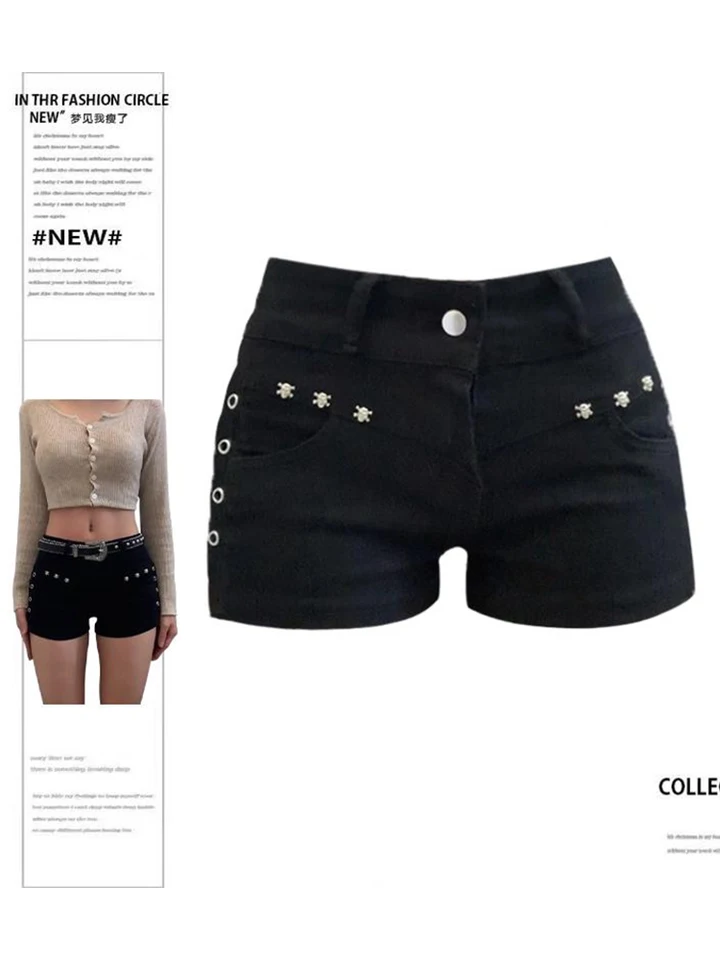 2025 letné ženy Y2K Gyaru Low Rise Shorts 2000. KPOP Kórejské horúce nohavice Tide Coquette Punk Dark Academia Shoujo Abi Grunge Goth