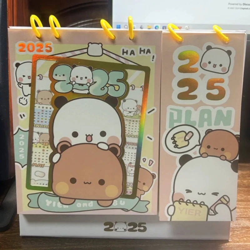 2025 Limitovaná edícia Mitao Cat Calendar Lunar Desktop Anime Periférny roztomilý pracovný kalendár Hone