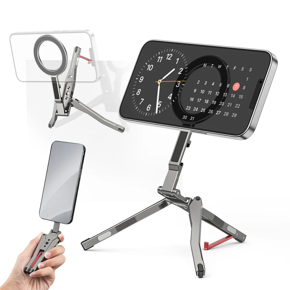 2025 Magnetický statív s plotom namontovaný na ploche, ktorý je kľučkou na topánky na telefón, telefón pre Magsafe iPhone 16 15 14 13 12 12 Pro Android Desk Mount