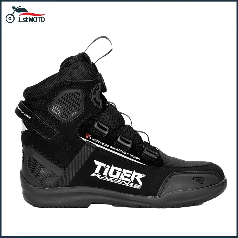 2025 Motocyklové topánky nových Tiger Motory Choots ESA Ochrana podpätkového päty PVC ochranné priedušné štvorročné sezóny Botas Anti Slip Zapatos